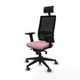 PIQUERAS Y CRESPO Silla de oficina Horna con mecanismo Sincro, Rosa y Negro
