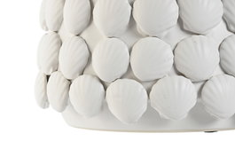 DKD Home Decor Jarrón Mediterráneo Blanco Gres 22 x 17.5 x 22 cm