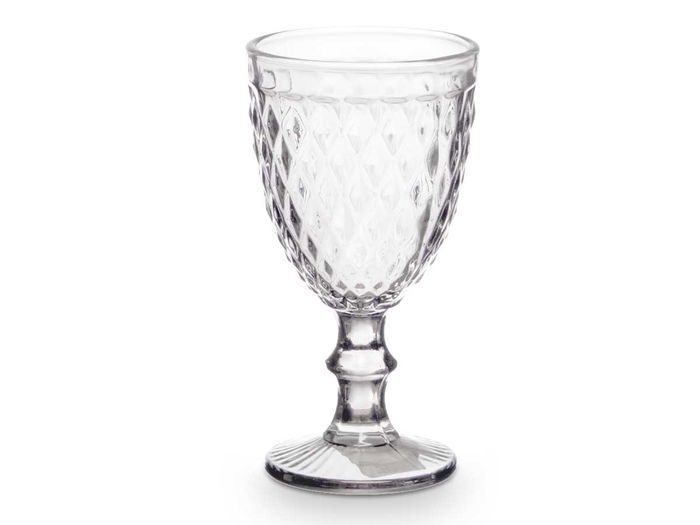 Vivalto Copa Diamante Transparente Vidrio 330 ml 8.8 x 16 x 8.8 cm (Set de 24)