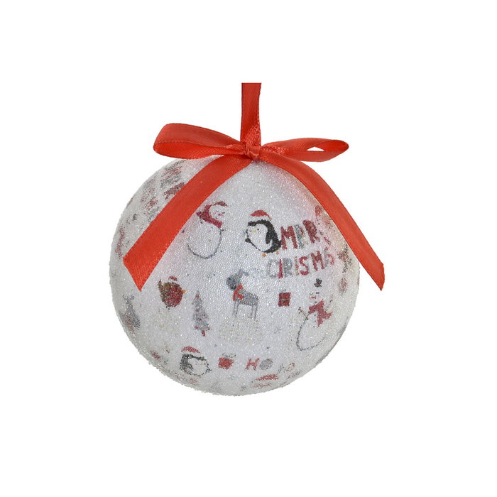 DKD Home Decor Set de 7 Bolas de Decoración Navideña Blanco y Rojo DKD Home Decor Set de 7 Bolas de Decoración Navideña Blanco y Rojo