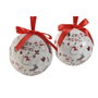 DKD Home Decor Set de 7 Bolas de Decoración Navideña Blanco y Rojo