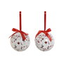 DKD Home Decor Bola Decoración Navidad Tradicional Blanco Rojo Set 7 Piezas 21.5 x 8.5 x 25 cm
