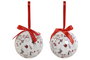 DKD Home Decor Set de 7 Bolas de Decoración Navideña Blanco y Rojo