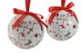 DKD Home Decor Set de 7 Bolas de Decoración Navideña Blanco y Rojo