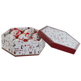 DKD Home Decor Bola Decoración Navidad Tradicional Blanco Rojo Set 7 Piezas 21.5 x 8.5 x 25 cm