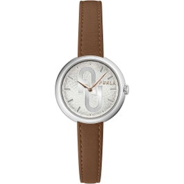 Furla WW00005001L1 con correa de cuero marrón y caja gris