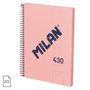 Milan Cuaderno A5 Tapa Dura Espiral Colección 430 Rosa 80 Hojas