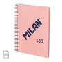 Milan Cuaderno A5 Tapa Dura Espiral Colección 430 Since 1918 Rosa 57151E80P 80 Hojas Blancas 95 G/M²
