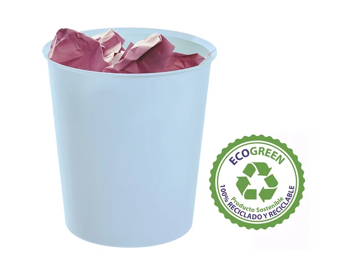 Archivo 2000 Papelera Ecogreen 18 Litros Azul Pastel