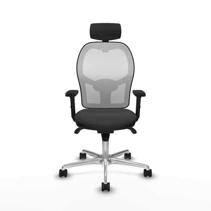 PIQUERAS Y CRESPO Silla de oficina Jorquera con mecanismo Sincro, Gris oscuro y Blanco