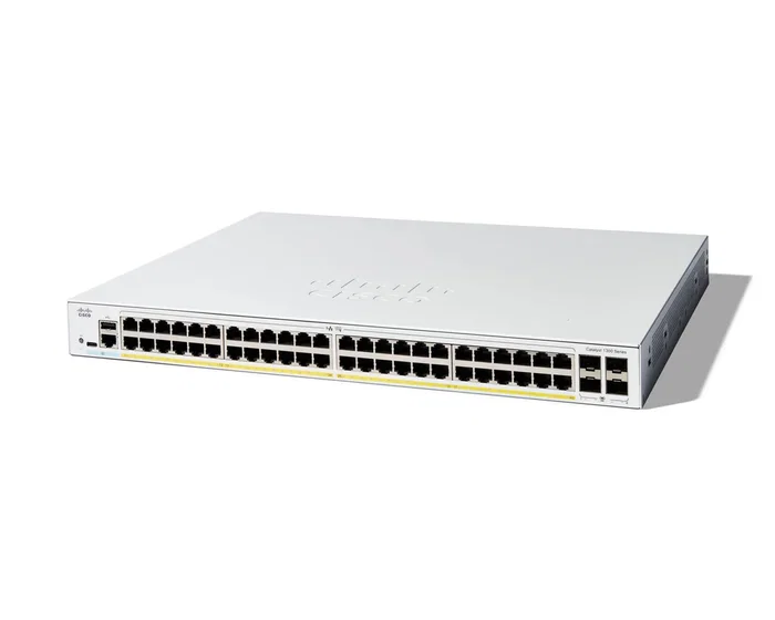 Cisco Catalyst 1300 Switch Gestionado L2/L3, 48 Puertos Gigabit PoE + 4 SFP, 375W, Rack - Catalyst 1300 48-port ge poe - 4x1g sfp