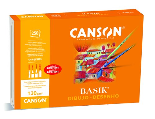 Lamina Guarro-Canson Dibujo Basik 130G A3+ Lisa (L330) (Set de 250)