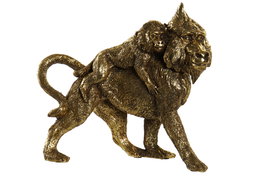 DKD Home Decor Figura Colonial Mono Dorado Resina 8.5 x 18.5 x 21 cm