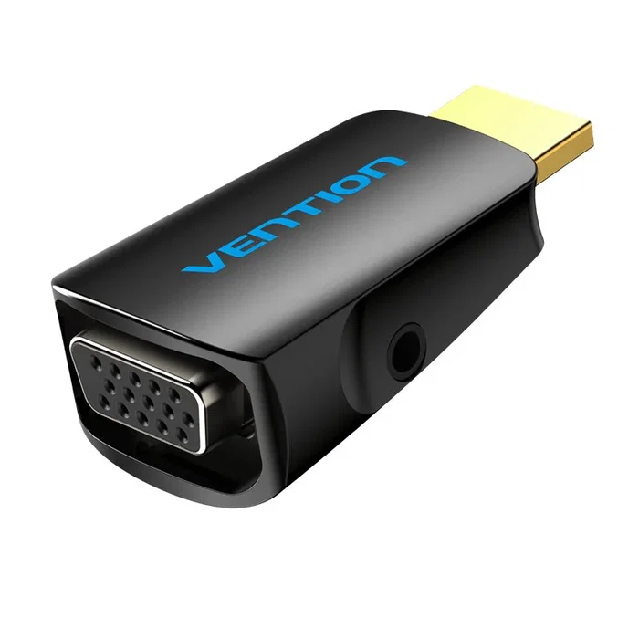 Vention AIDB0 Adaptador Conversor HDMI Macho a VGA Hembra con Salida de Audio Jack 3.5mm, Full HD 1080p, Plug and Play, Compatible con PC, Laptop, Consola, Proyector