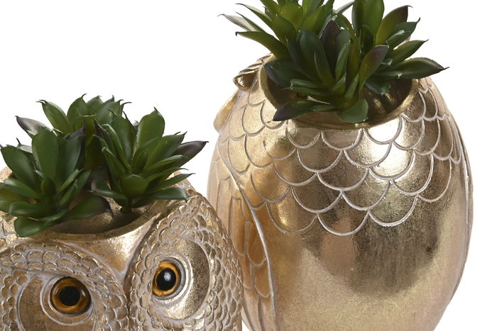 DKD Home Decor Planta Colonial Dorado Verde 18 x 11.5 x 11 cm