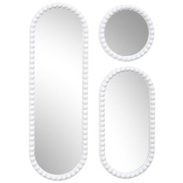 Home Deco Factory Juego de 3 Espejos Corfu Blanco