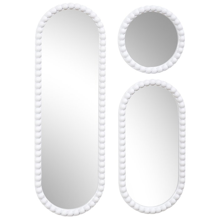 Home Deco Factory Juego de 3 Espejos Corfu Blanco Home Deco Factory Juego de 3 Espejos Corfu Blanco