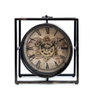 DKD Home Decor Reloj de Sobremesa Metal y Cristal Vintage Negro y Dorado