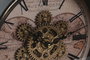 DKD Home Decor Reloj de Sobremesa Metal y Cristal Vintage Negro y Dorado