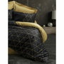 Aucune Juego de cama de 100% algodón Negro con funda nórdica y 2 fundas de almohada