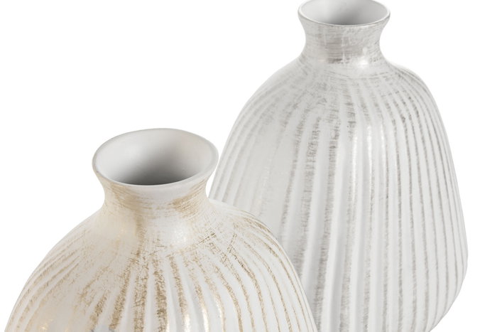 DKD Home Decor Surtido de 2 Jarrones de Gres Estilo Oriental