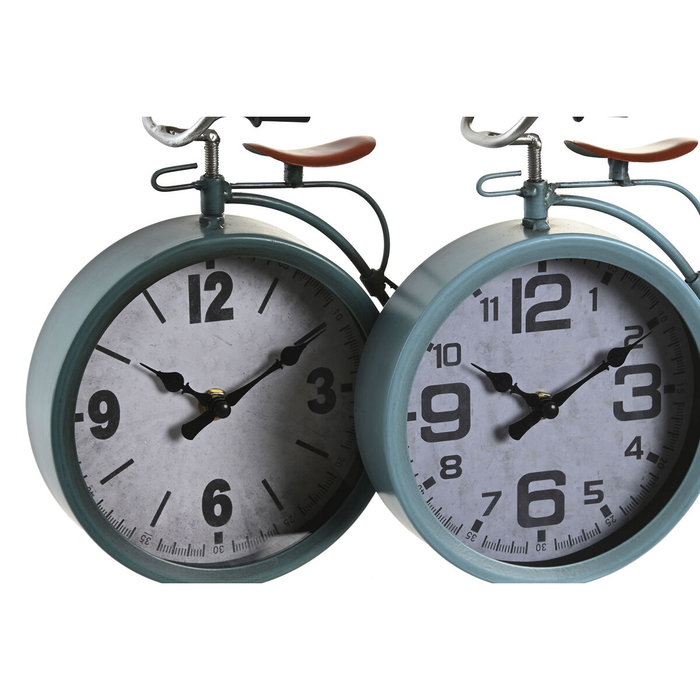 DKD Home Decor Reloj de Sobremesa de Hierro con Diseño de Bicicleta, Surtido de 2 Unidades