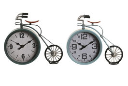 DKD Home Decor Reloj de Sobremesa de Hierro con Diseño de Bicicleta, Surtido de 2 Unidades