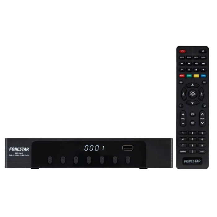 Fonestar sistem Receptor Satélite HD DVB-S2 H.265 HEVC Sobremesa con 2xUSB, Grabador PVR/Timeshift, 1080p HDMI, Lista Canales Alemanes, Color Negro Fonestar sistem Receptor Satélite HD DVB-S2 H.265 HEVC Sobremesa con 2xUSB, Grabador PVR/Timeshift, 1080p HDMI, Lista Canales Alemanes, Color Negro