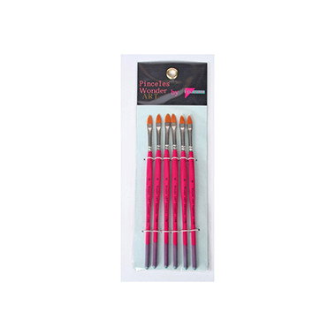 Pryse 6102008 Juego de pinceles para bellas artes, 6 piezas, Azul, Rosa, Púrpura, Plata Pryse 6102008 Juego de pinceles para bellas artes, 6 piezas, Azul, Rosa, Púrpura, Plata