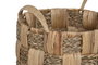 DKD Home Decor Cesta Balines Set de 4 Jacintos de Agua y Metal Natural 44 x 44 x 48 cm