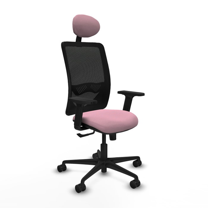 PIQUERAS Y CRESPO Silla de oficina Zulema, Rosa y Negro, Mecanismo Sincro, Brazos 2D, Cabecero Fijo, Lumbar 1D, Ruedas 65mm PIQUERAS Y CRESPO Silla de oficina Zulema, Rosa y Negro, Mecanismo Sincro, Brazos 2D, Cabecero Fijo, Lumbar 1D, Ruedas 65mm