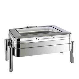 APS Chafing Dish GN 1/1 Premium para Inducción, Modelo 12352 - 9 Litros, Cubierta de Cristal, Dimensiones 660x480x330 mm