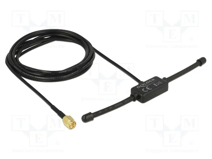DeLOCK 89495 Antena Omnidireccional 433 MHz 3 dBi SMA Macho Negro