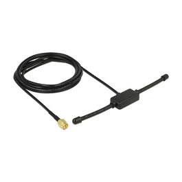 DeLOCK Antena omnidireccional 433 MHz SMA macho 3 dBi 2 m negro fija para montaje con adhesivo | Referencia 89495