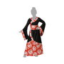 Disfraz Geisha Kimono Rojo para Niña 7-9 Años - Vestido de Carnaval con Faja y Lazo, Asiático Infantil