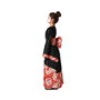 Disfraz Geisha Kimono Rojo para Niña 7-9 Años - Vestido de Carnaval con Faja y Lazo, Asiático Infantil