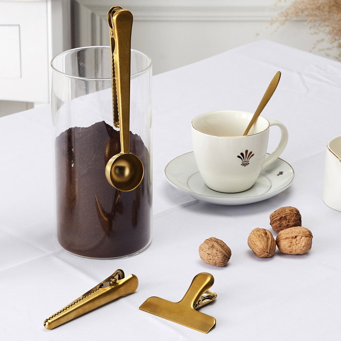 Cook Concept Juego De 3 Utensilios Para Café, Dosificador Cuchara, Pinza Dentada, Pinza Clip