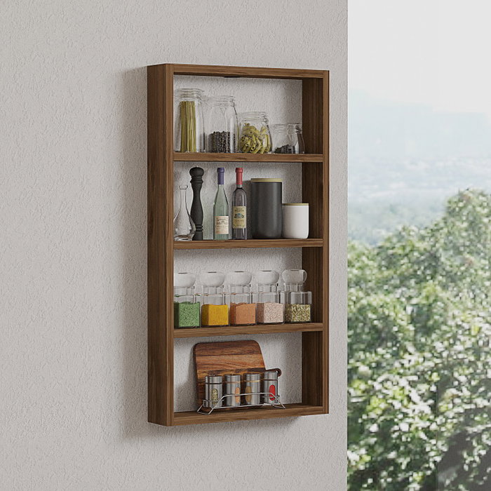 Hanah Home Estantería de Pared Nogal - Elegante y Versátil Estante de Pared para Hogar, 43.2x80x9 cm Hanah Home Estantería de Pared Nogal - Elegante y Versátil Estante de Pared para Hogar, 43.2x80x9 cm