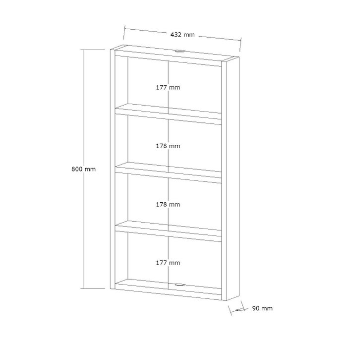 Hanah Home Estantería de Pared Nogal - Elegante y Versátil Estante de Pared para Hogar, 43.2x80x9 cm Hanah Home Estantería de Pared Nogal - Elegante y Versátil Estante de Pared para Hogar, 43.2x80x9 cm