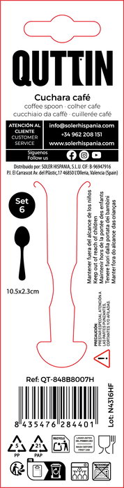 Inde Set 6 Cucharas Café Classic 1.5 mm 10.5x2.3 cm (12 Cajas)