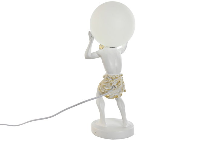 DKD Home Decor Lámpara de Sobremesa Atlas Blanco DKD Home Decor Lámpara de Sobremesa Atlas Blanco