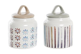 DKD Home Decor Botes de Gres Africa Mate Surtido de 2 Colores