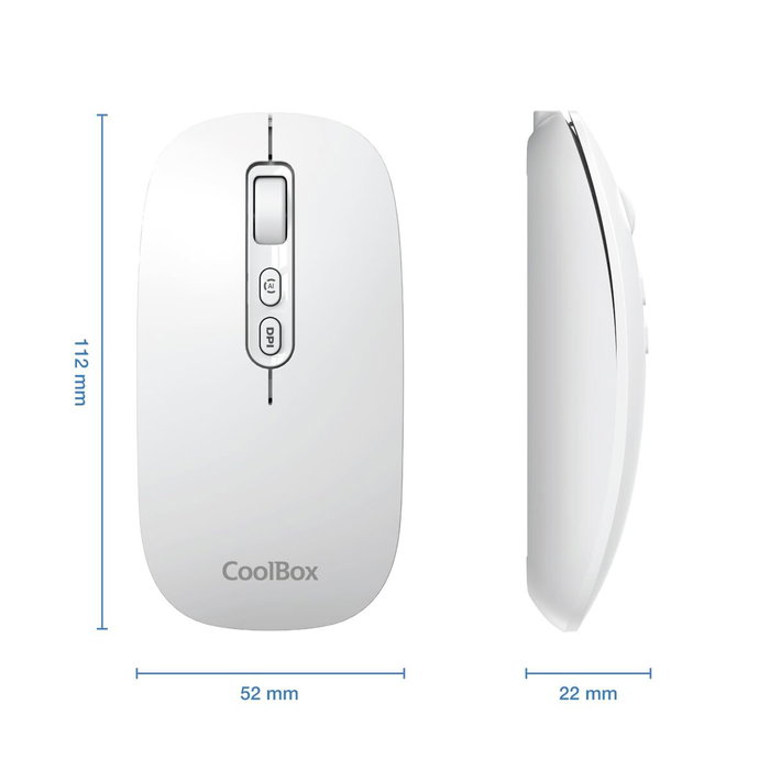 Coolbox W02-IA Ratón Inalámbrico con Botón IA Copilot Blanco Coolbox W02-IA Ratón Inalámbrico con Botón IA Copilot Blanco