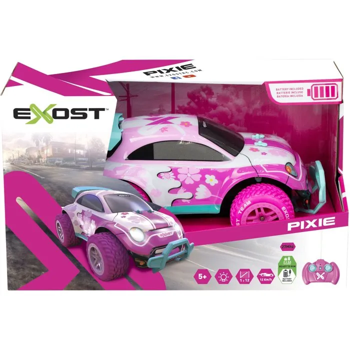 Silverlit EXO1719315969232 Coche Teledirigido Exost Pixie II 1/12 27 MHz Todoterreno Recargable Rosa para +5 años