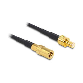 DeLOCK Cable coaxial 88732, SMB Macho a SMB Hembra, RG-174, 50 Ohm, 0.5m, Negro
