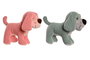 DKD Home Decor Peluche perro hecho a mano Poliester Verde Menta Rosa para niños 20 x 25 x 20 cm (12 Unidades)