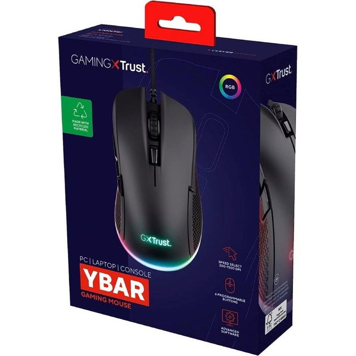 Trust GXT 922 YBAR Ratón Gaming RGB 7200 DPI