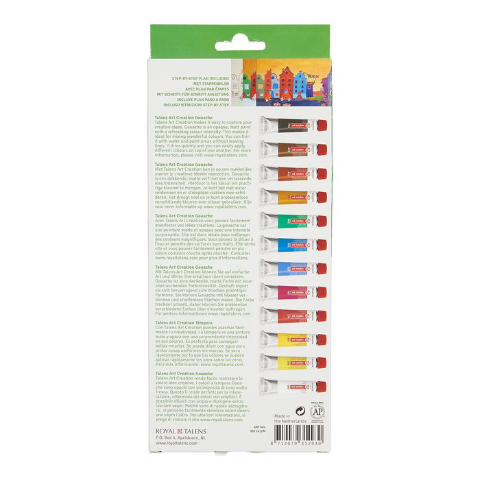 Talens Art Creation Set de Témpera de 12 Tubos de 12 ml
