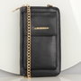 Zoozie Bags 1104 Bolso Teléfono Billetera con Soporte para Tarjetas de Cuero para Mujer, Negro