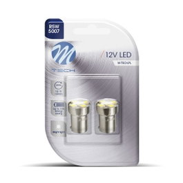 M-Tech Lámpara LED L075 W Ba15S 5xSMD5050 Blanco Potencia 1.2W